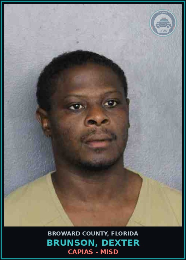 Booking mugshot of BRUNSON, DEXTER in Broward County