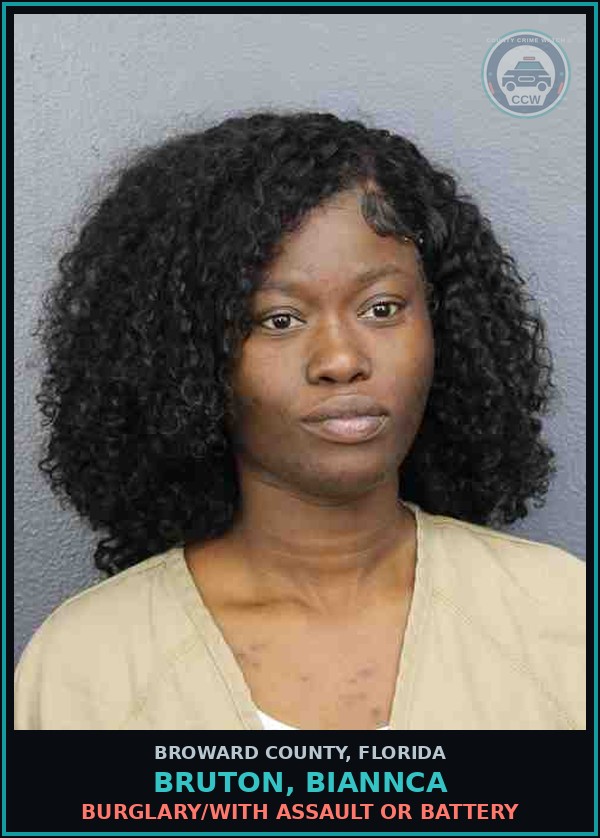 Booking mugshot of BRUTON, BIANNCA in Broward County