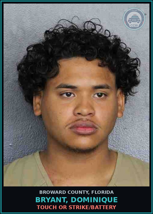 Booking mugshot of BRYANT, DOMINIQUE in Broward County