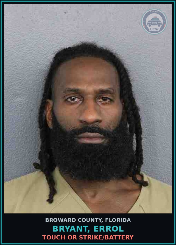 Booking mugshot of BRYANT, ERROL in Broward County