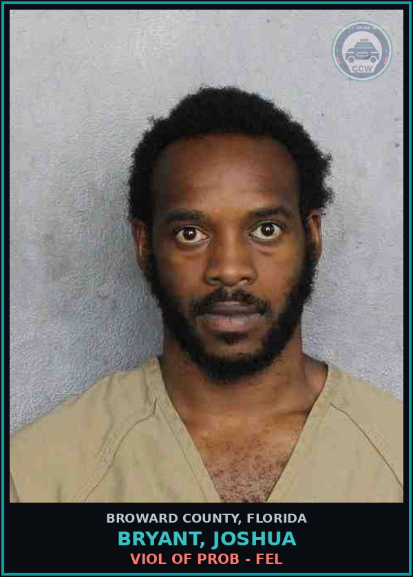 Booking mugshot of BRYANT, JOSHUA in Broward County