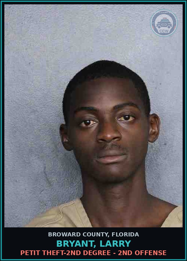 Booking mugshot of BRYANT, LARRY in Broward County