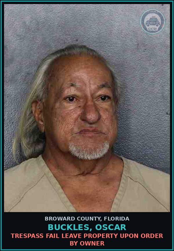 Booking mugshot of BUCKLES, OSCAR in Broward County