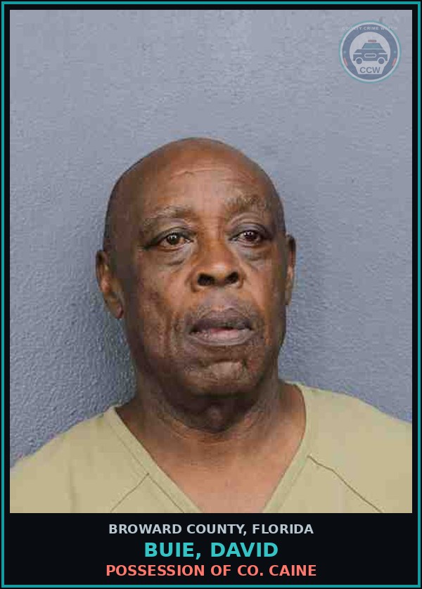 Booking mugshot of BUIE, DAVID in Broward County