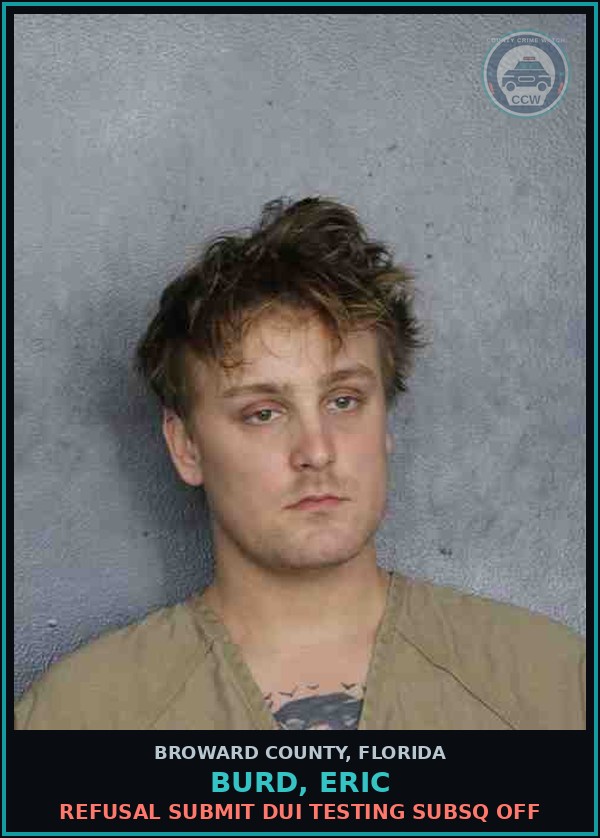 Booking mugshot of BURD, ERIC in Broward County