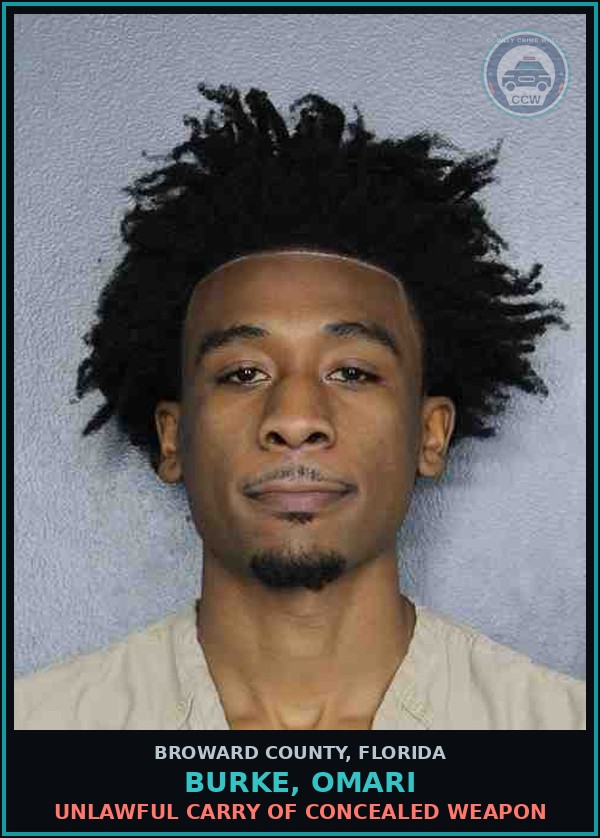 Booking mugshot of BURKE, OMARI in Broward County