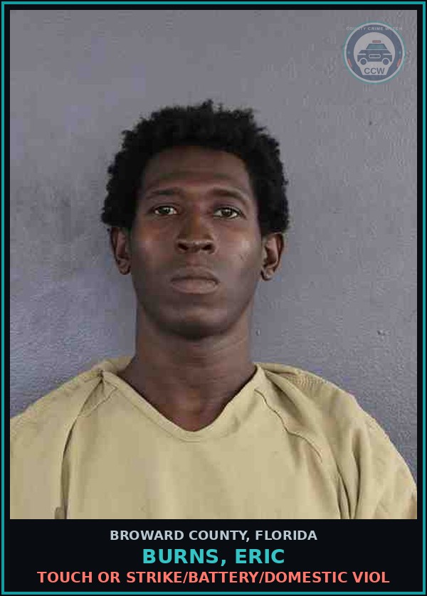 Booking mugshot of BURNS, ERIC in Broward County