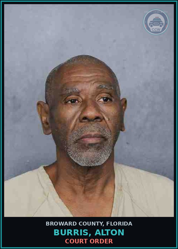 Booking mugshot of BURRIS, ALTON in Broward County