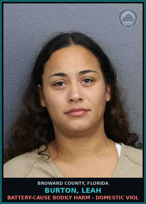 Booking mugshot of BURTON, LEAH in Broward County
