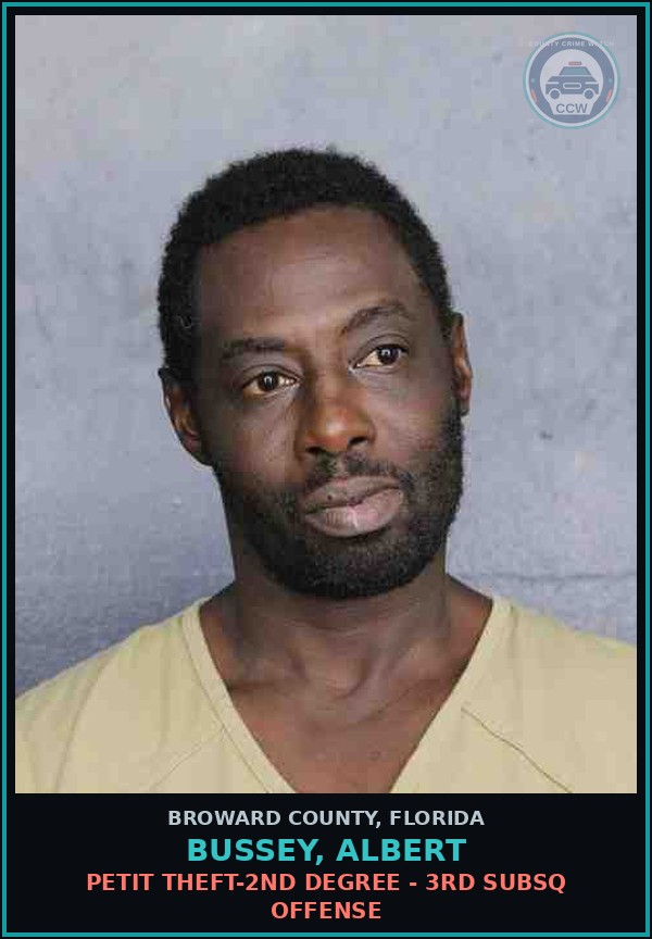 Booking mugshot of BUSSEY, ALBERT in Broward County