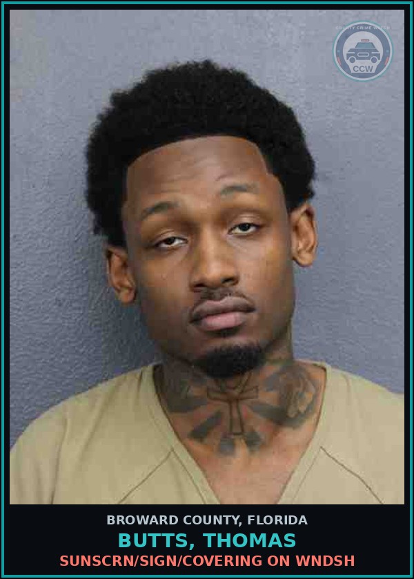 Booking mugshot of BUTTS, THOMAS in Broward County