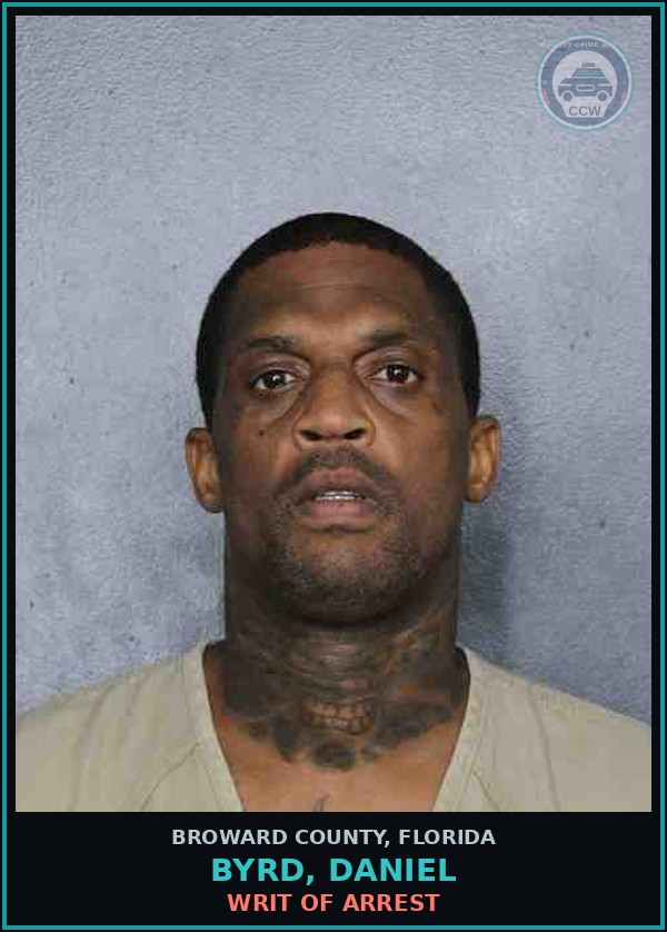 Booking mugshot of BYRD, DANIEL in Broward County