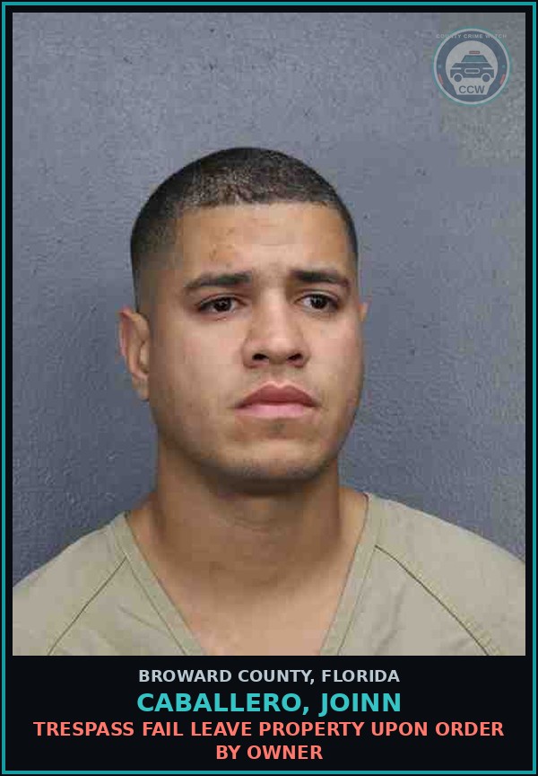 Booking mugshot of CABALLERO, JOINN in Broward County
