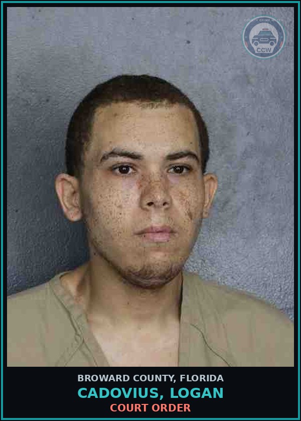 Booking mugshot of CADOVIUS, LOGAN in Broward County