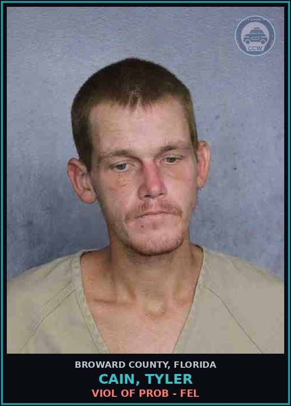 Booking mugshot of CAIN, TYLER in Broward County
