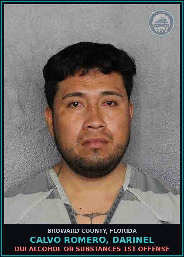 Booking mugshot of CALVO ROMERO, DARINEL in Broward County