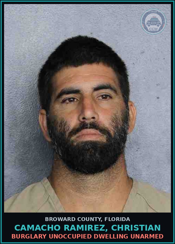 Booking mugshot of CAMACHO RAMIREZ, CHRISTIAN in Broward County