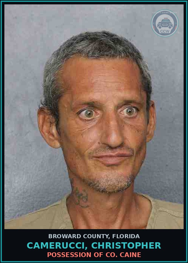 Booking mugshot of CAMERUCCI, CHRISTOPHER in Broward County