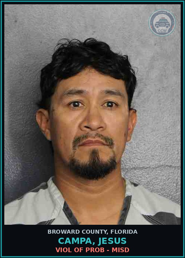 Booking mugshot of CAMPA, JESUS in Broward County