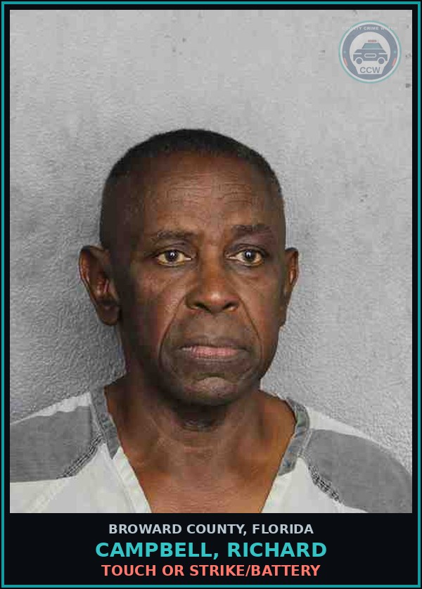 Booking mugshot of CAMPBELL, RICHARD in Broward County