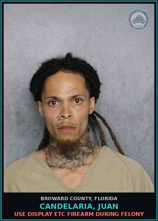 Booking mugshot of CANDELARIA, JUAN in Broward County