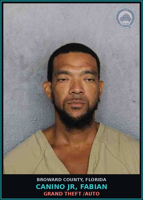Booking mugshot of CANINO JR, FABIAN in Broward County
