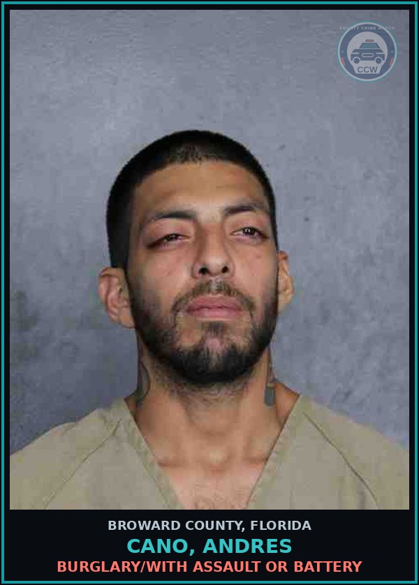 Booking mugshot of CANO, ANDRES in Broward County