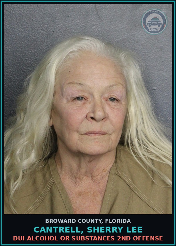 Booking mugshot of CANTRELL, SHERRY LEE in Broward County