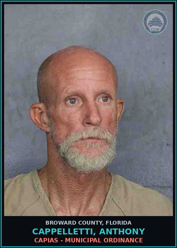 Booking mugshot of CAPPELLETTI, ANTHONY in Broward County
