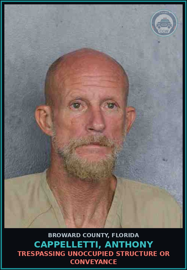 Booking mugshot of CAPPELLETTI, ANTHONY in Broward County