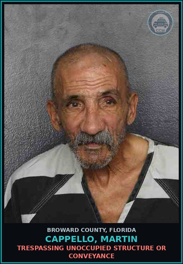 Booking mugshot of CAPPELLO, MARTIN in Broward County