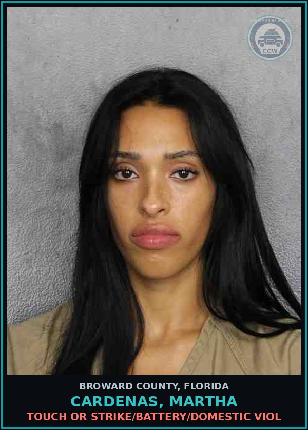 Booking mugshot of CARDENAS, MARTHA in Broward County