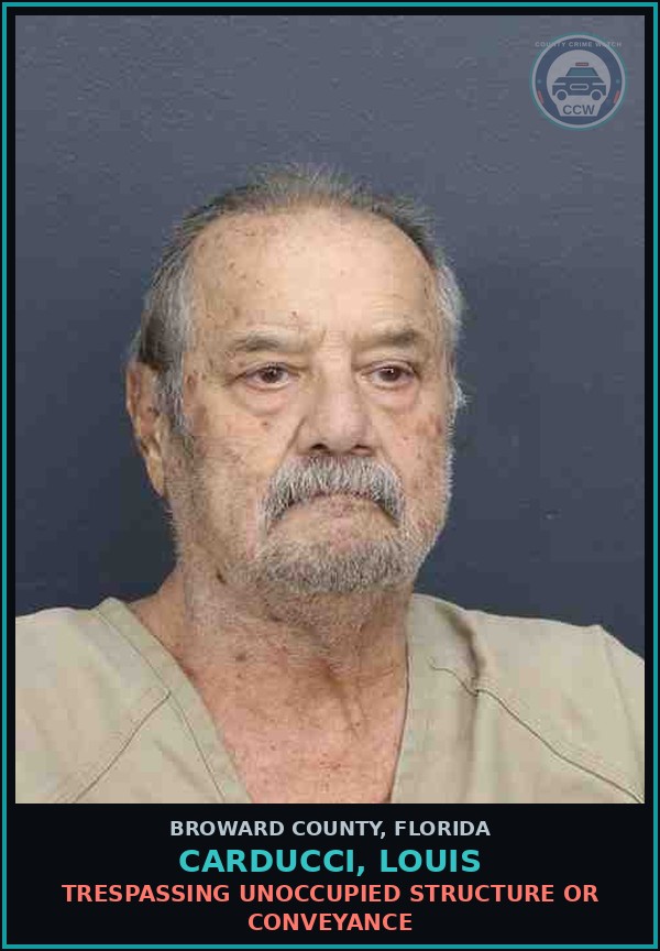 Booking mugshot of CARDUCCI, LOUIS in Broward County
