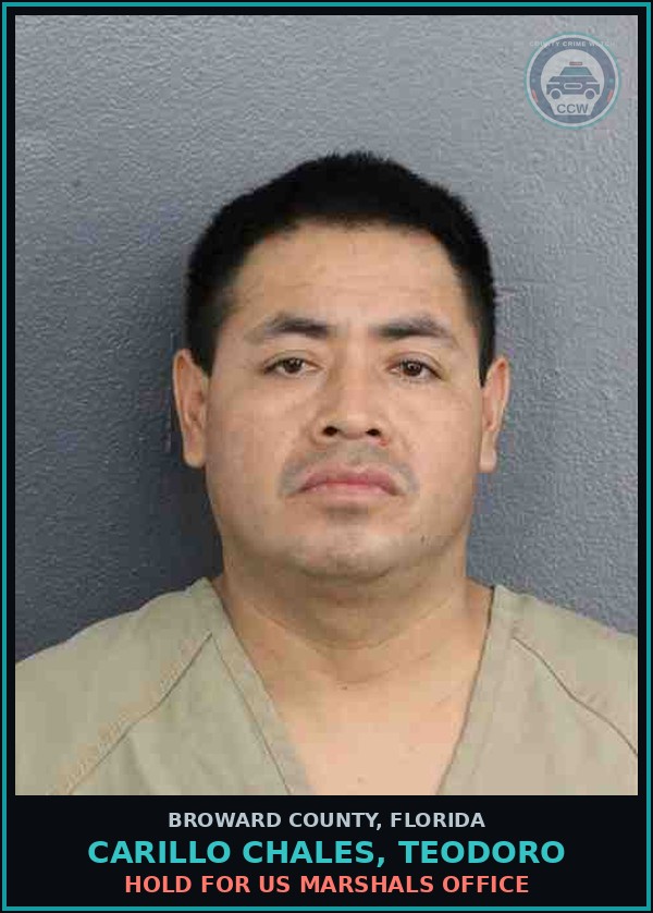 Booking mugshot of CARILLO CHALES, TEODORO in Broward County