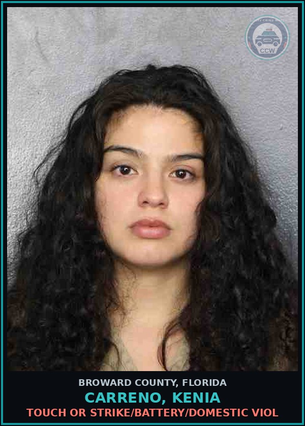 Booking mugshot of CARRENO, KENIA in Broward County