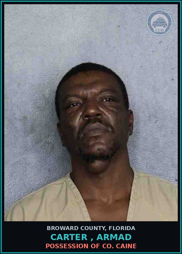 Booking mugshot of CARTER , ARMAD in Broward County
