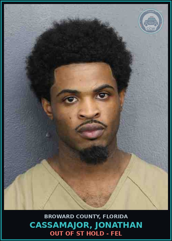 Booking mugshot of CASSAMAJOR, JONATHAN in Broward County
