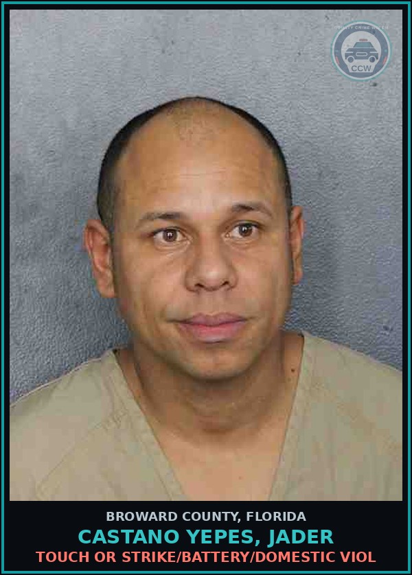 Booking mugshot of CASTANO YEPES, JADER in Broward County
