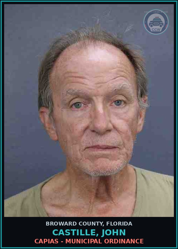 Booking mugshot of CASTILLE, JOHN in Broward County