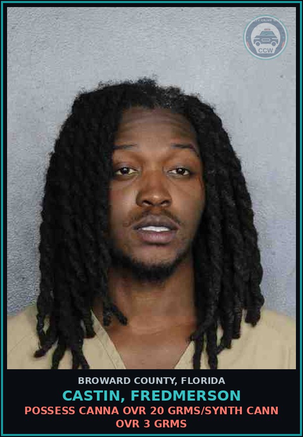 Booking mugshot of CASTIN, FREDMERSON in Broward County