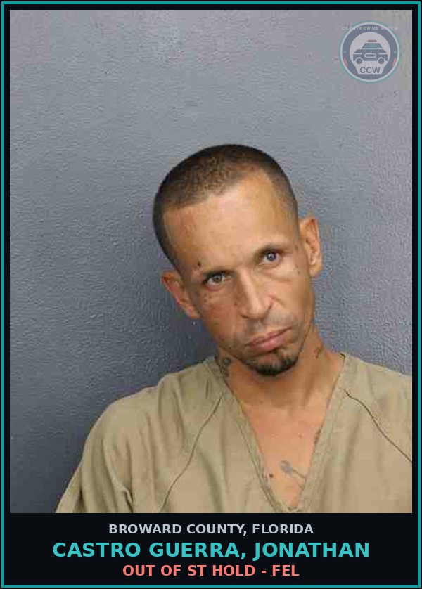 Booking mugshot of CASTRO GUERRA, JONATHAN in Broward County