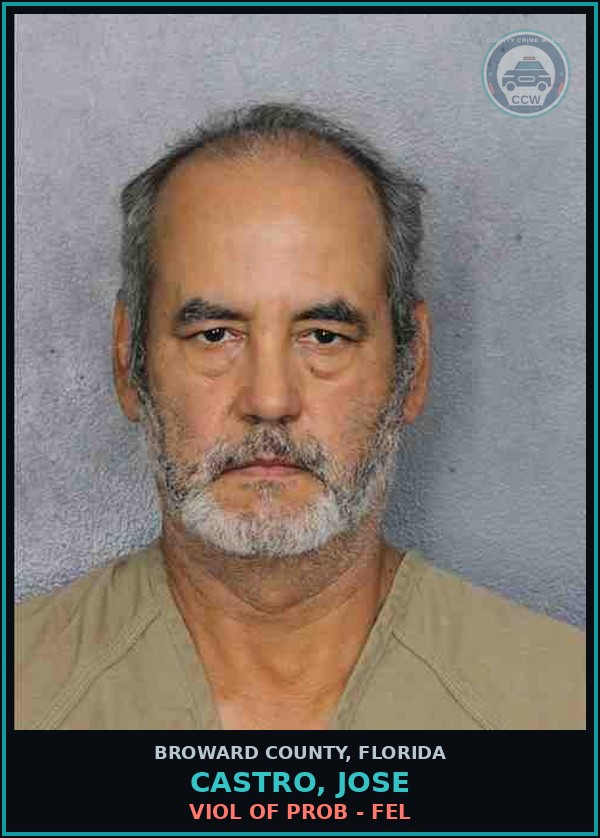 Booking mugshot of CASTRO, JOSE in Broward County