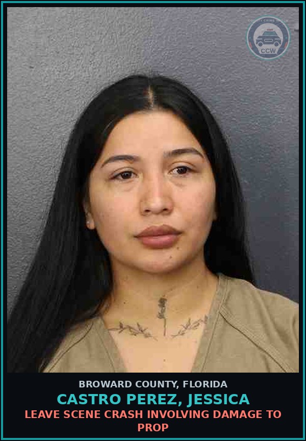 Booking mugshot of CASTRO PEREZ, JESSICA in Broward County