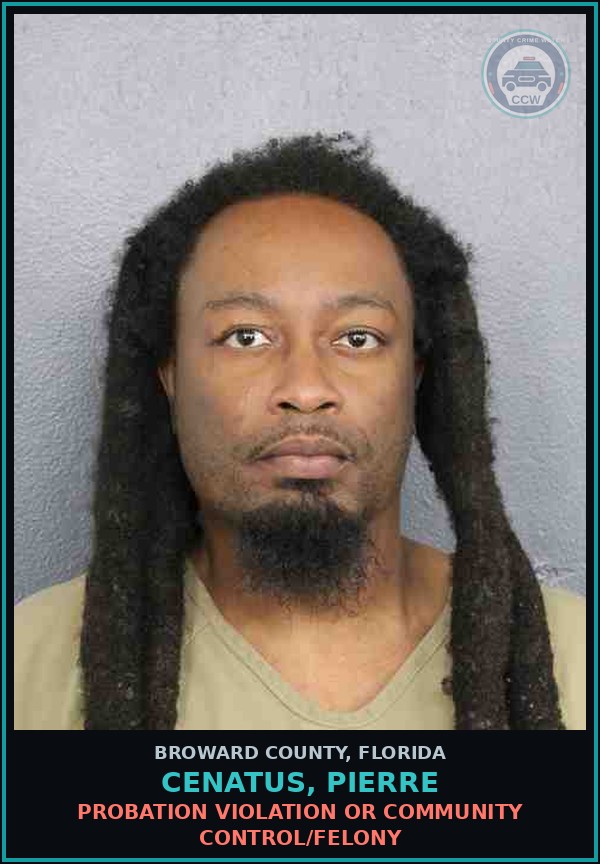 Booking mugshot of CENATUS, PIERRE in Broward County