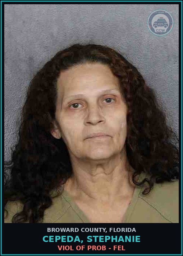 Booking mugshot of CEPEDA, STEPHANIE in Broward County