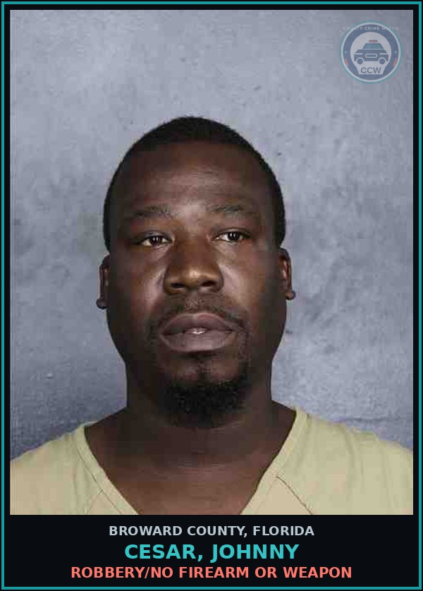 Booking mugshot of CESAR, JOHNNY in Broward County
