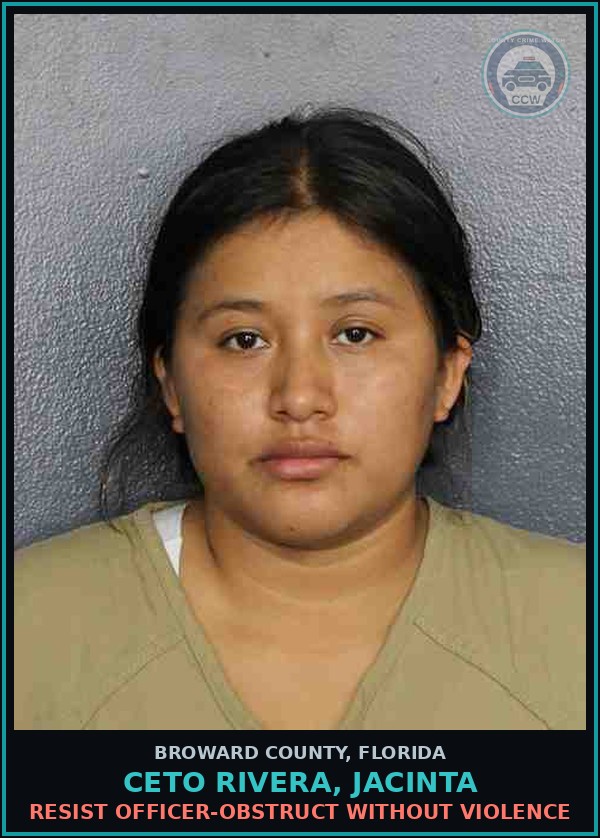 Booking mugshot of CETO RIVERA, JACINTA in Broward County