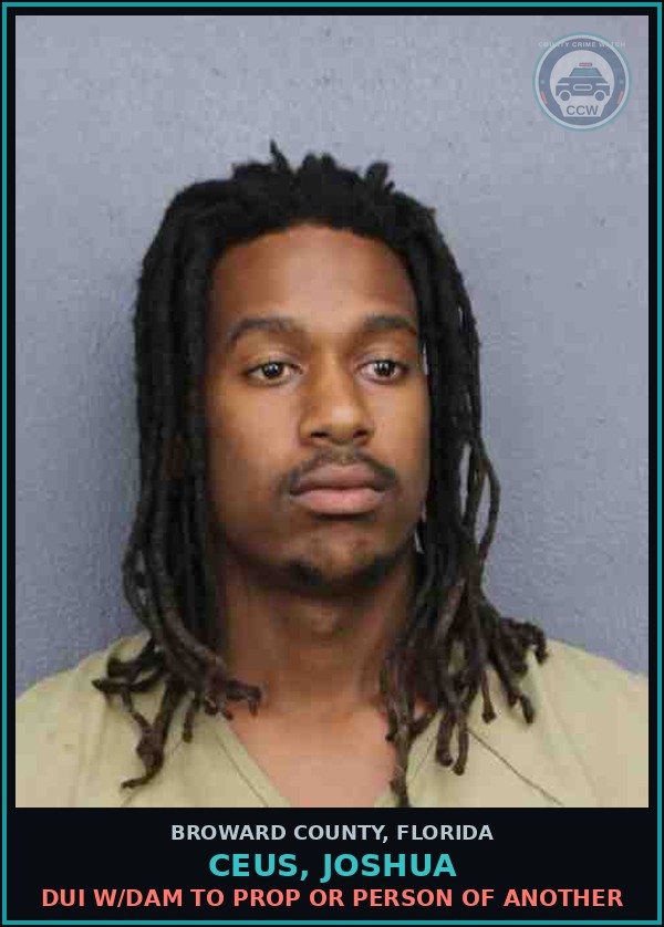 Booking mugshot of CEUS, JOSHUA in Broward County
