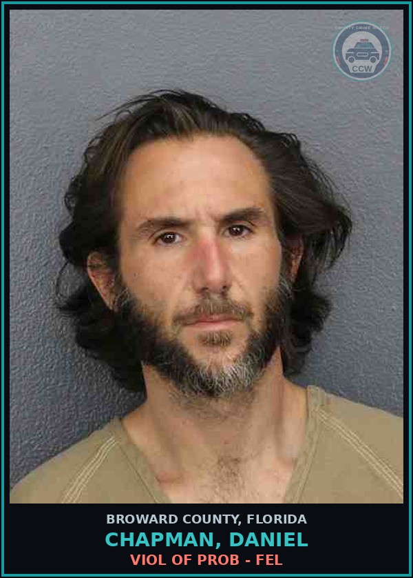 Booking mugshot of CHAPMAN, DANIEL in Broward County