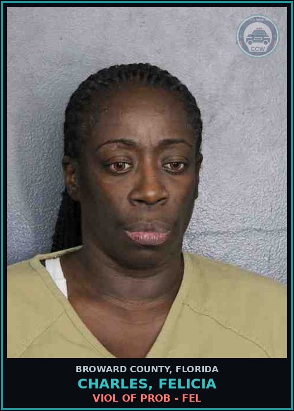 Booking mugshot of CHARLES, FELICIA in Broward County
